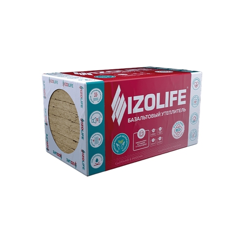 Утеплитель Изолайф IZOLIFE ВЕНТ ЭКСТРА (75 кг/м3) 1200х600, 100мм 4пл./2,88м2, 0,288м3
